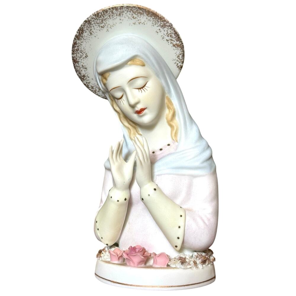 Lefton Madonna K619B Figurine – Hand‑Painted – 5.75” – Flaw Noted